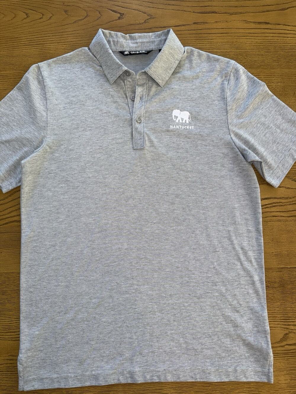 Travis Mathew White Elephant Nantucket Polo Men’s S Gray Pima Cotton Golf Resort